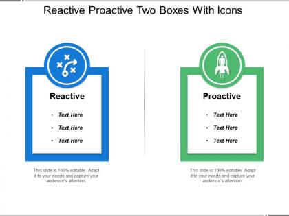 Reactive proactive two boxes with icons