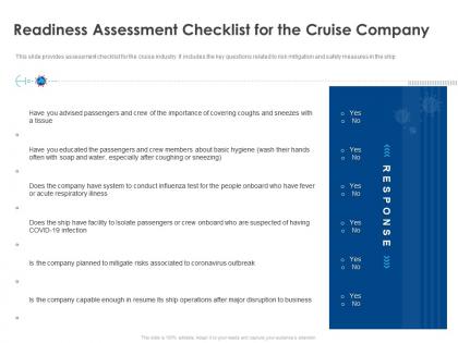 Readiness assessment checklist for the cruise company ppt gallery