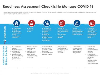 Readiness assessment checklist to manage covid 19 ppt file formats