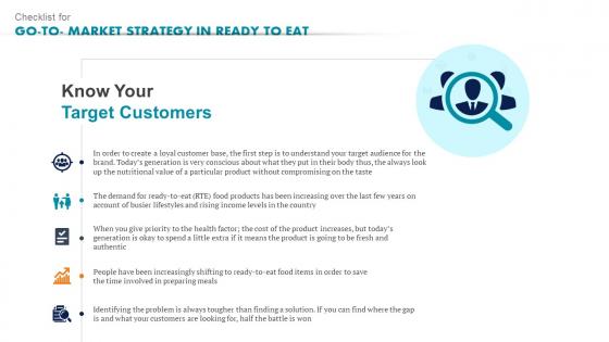 Ready To Eat Detailed Industry Report Part 1 Checklist For Go To Market Strategy In Ready To Eat