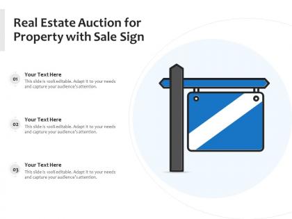 Real estate auction for property with sale sign