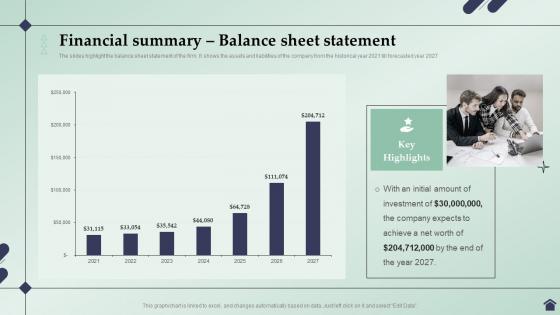 Real Estate Business Plan Financial Summary Balance Sheet Statement BP SS