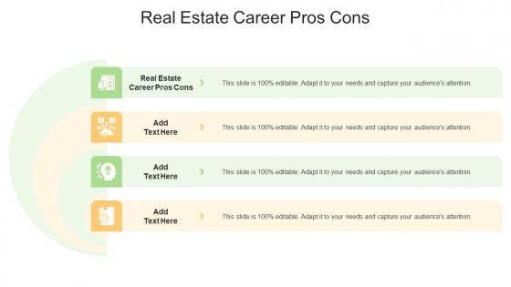Real Estate Career Pros Cons In Powerpoint And Google Slides Cpb