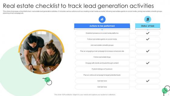 Real Estate Checklist To Track Lead Generation Activities