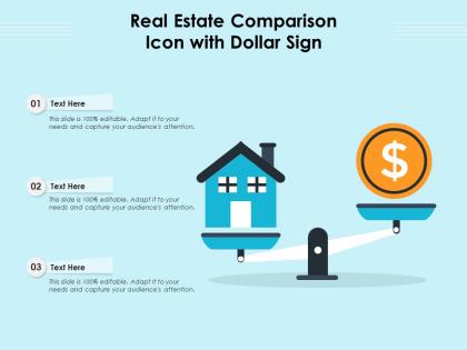 Real estate comparison icon with dollar sign