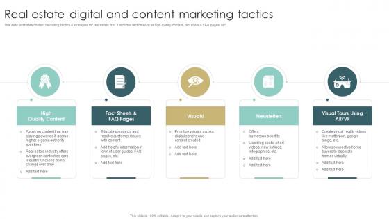 Real Estate Digital And Content Marketing Tactics