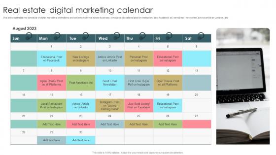Real Estate Digital Marketing Calendar