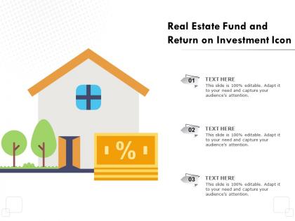 Real estate fund and return on investment icon