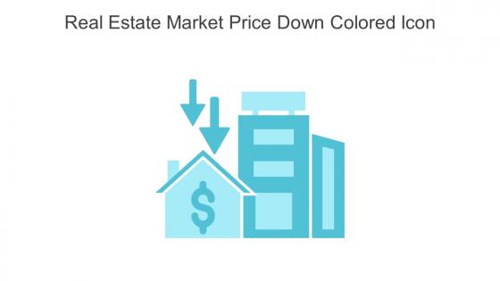 Real Estate Market Price Down Colored Icon In Powerpoint Pptx Png And Editable Eps Format