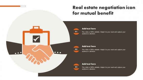Real Estate Negotiation Icon For Mutual Benefit