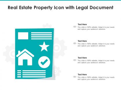 Real estate property icon with legal document