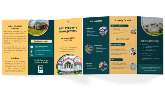 Real Estate Property Management Company Brochure Trifold