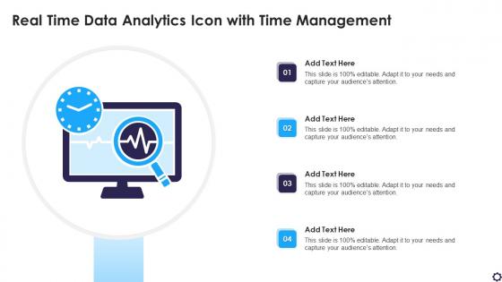 Real Time Data Analytics Icon With Time Management