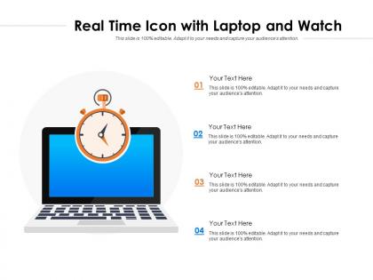 Real time icon with laptop and watch