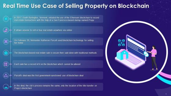 Real Time Use Case On Selling Property By Using Blockchain Technology Training Ppt