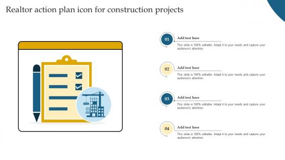 Realtor Action Plan Icon For Construction Projects