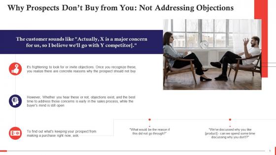 Reason Prospects Do not Buy Not Addressing Objections Training Ppt