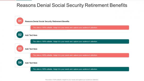 Reasons Denial Social Security Retirement Benefits In Powerpoint And Google Slides Cpb