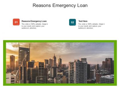 Reasons emergency loan ppt powerpoint presentation model maker cpb
