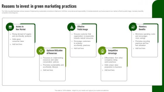 Reasons To Invest In Green Marketing Green Advertising Campaign Launch Process MKT SS V