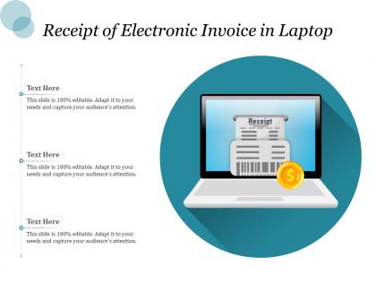 Receipt of electronic invoice in laptop