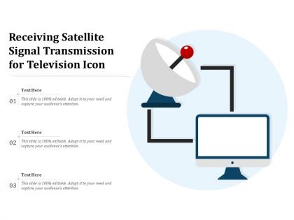Receiving satellite signal transmission for television icon