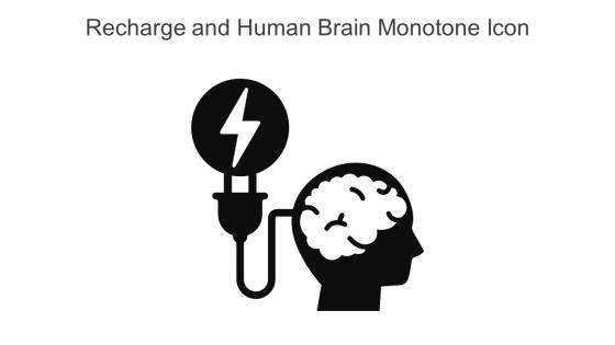 Recharge And Human Brain Monotone Icon In Powerpoint Pptx Png And Editable Eps Format
