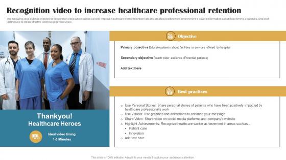 Recognition Video To Increase Healthcare Building Brand In Healthcare Strategy SS V