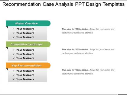 Recommendation case analysis ppt design templates