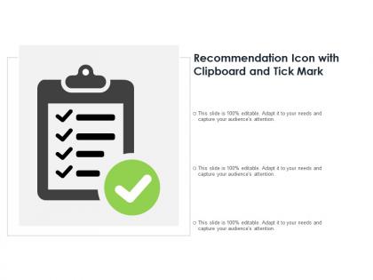 Recommendation icon with clipboard and tick mark