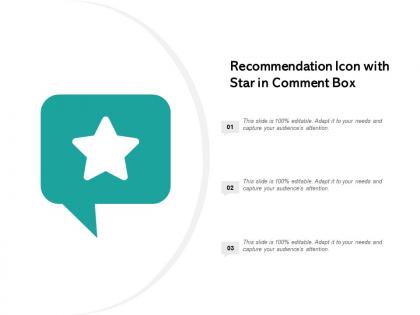 Recommendation icon with star in comment box
