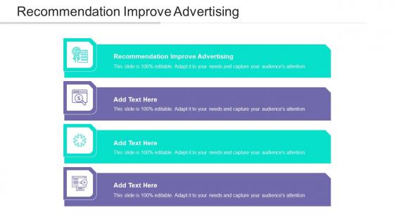 Recommendation Improve Advertising Ppt Powerpoint Presentation Portfolio Cpb