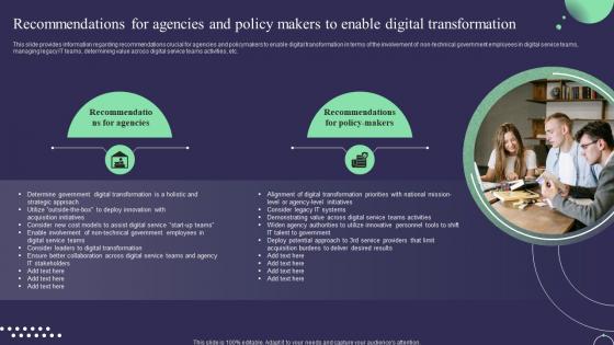 Recommendations For Agencies And Policy Makers To Enable Digital Service Management Playbook