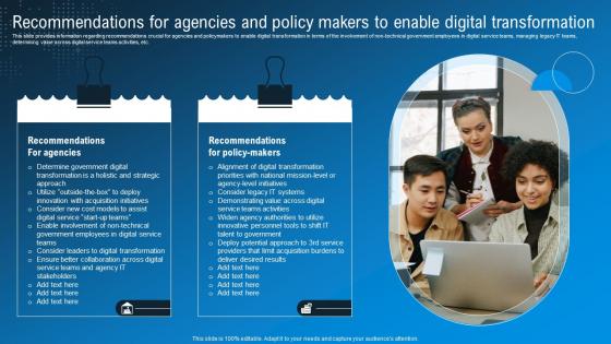 Recommendations For Agencies And Policy Technological Advancement Playbook