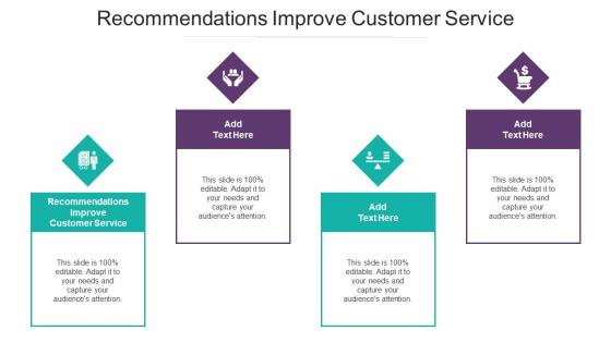 Recommendations Improve Customer Service Ppt Powerpoint Presentation Infographic Template Icons Cpb