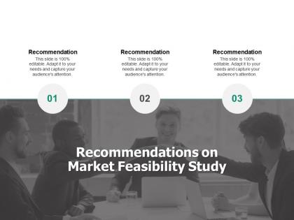 Recommendations on market feasibility study teamwork ppt powerpoint slides