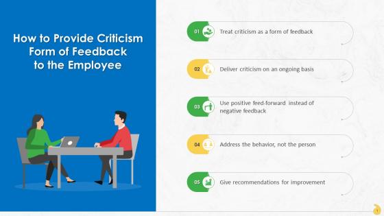 Recommendations To Criticize Employees Effectively Training Ppt
