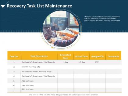 Recovery task list maintenance vital records ppt powerpoint presentation influencers