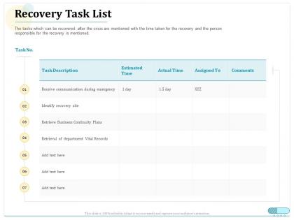 Recovery task list vital records ppt powerpoint presentation inspiration