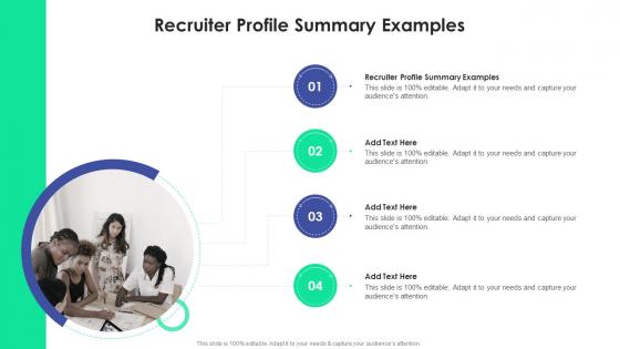 Recruiter Profile Summary Examples In Powerpoint And Google Slides Cpb