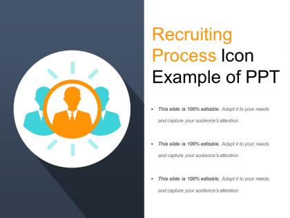 Recruiting process icon example of ppt