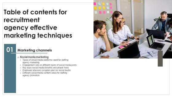 Recruitment Agency Effective Marketing Techniques Table Of Contents Strategy SS V