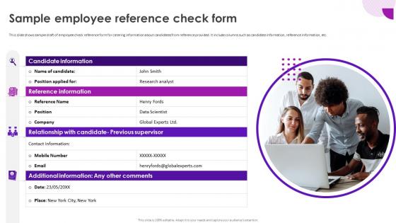 Recruitment And Selection Process Sample Employee Reference Check Form