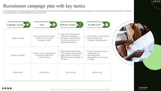 Recruitment Campaign Plan With Key Tactics