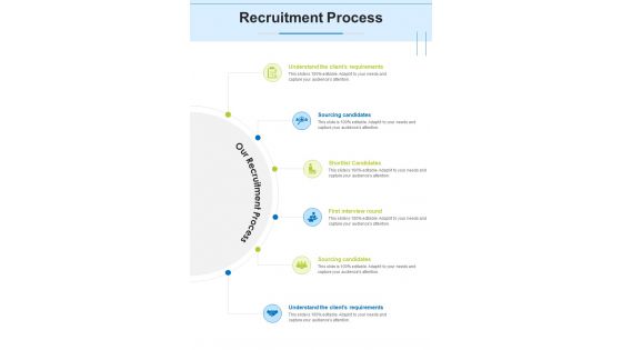 Recruitment Process Recruitment Proposal One Pager Sample Example Document