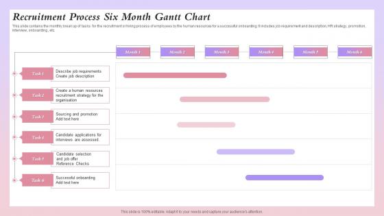 Gantt Chart 6 Months - Slide Team