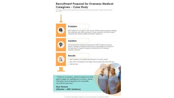 Recruitment Proposal For Overseas Medical Caregivers Case Study One Pager Sample Example Document