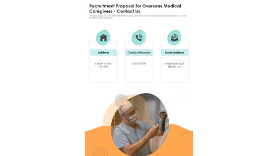 Recruitment Proposal For Overseas Medical Caregivers Contact Us One Pager Sample Example Document