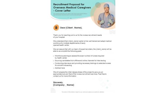 Recruitment Proposal For Overseas Medical Caregivers Cover Letter One Pager Sample Example Document