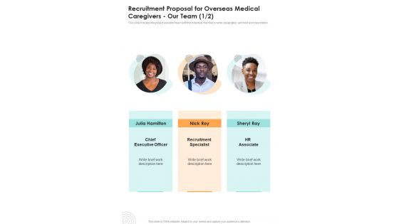 Recruitment Proposal For Overseas Medical Caregivers Our Team One Pager Sample Example Document